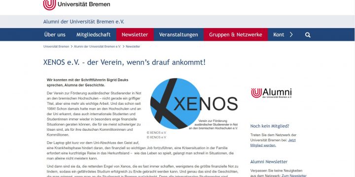 XENOS bei Alumni der Universität Bremen